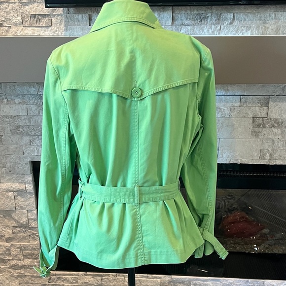 Talbots Green Belted short Trench style coat size 10 - Picture 9 of 15